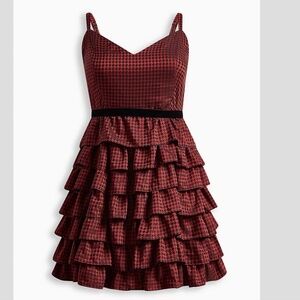 Torrid x BETSEY JOHNSON TIERED RUFFLE DRESS Red Size 12